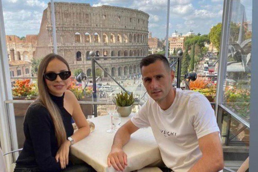 Nikola Kalinic in compagnia della moglie Vanja