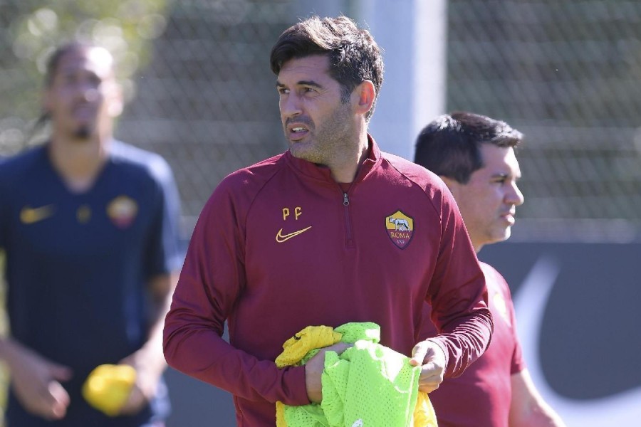 Paulo Fonseca durante l'allenamento, di LaPresse