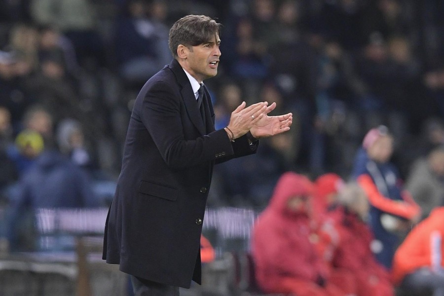 Fonseca incita i suoi durante la sfida con l'Udinese, di LaPresse