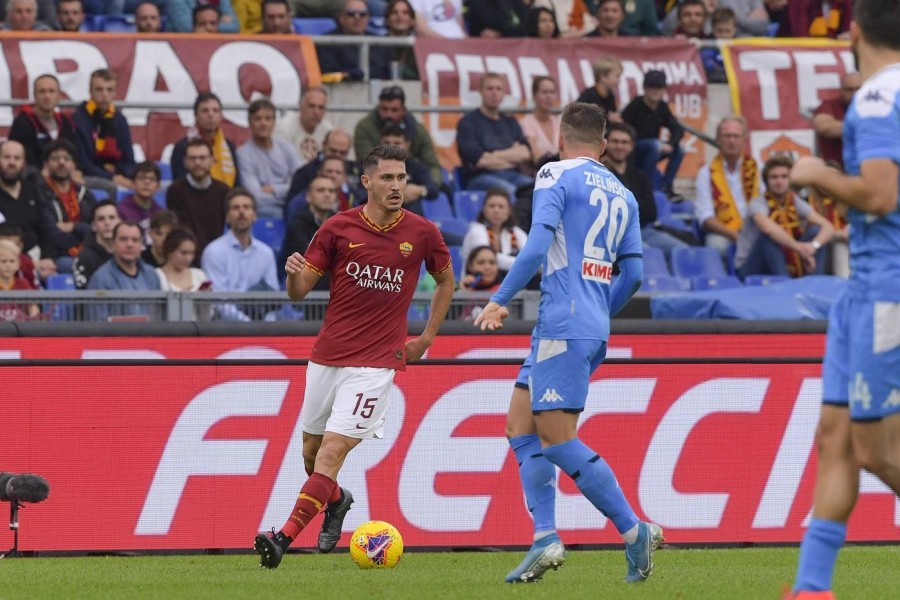 Cetin in azione durante Roma-Napoli, di LaPresse