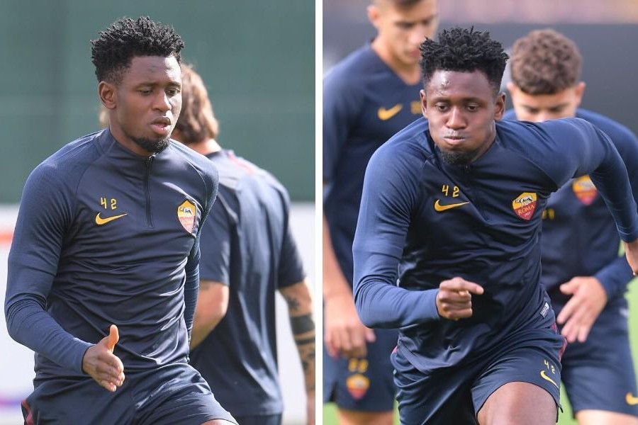 Diawara durante l'allenamento di oggi