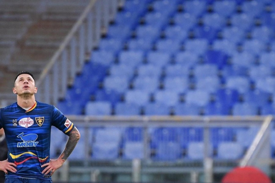 Gianluca Lapadula durante Lazio-Lecce, di LaPresse