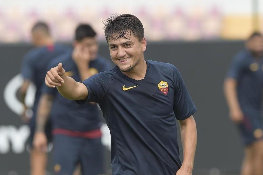 Cengiz Ünder in allenamento con la Roma, di LaPresse