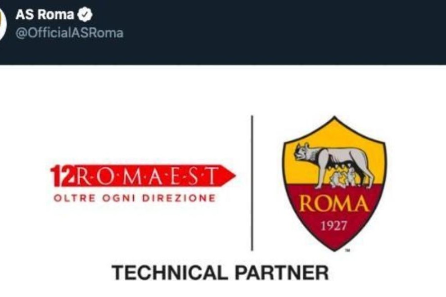 Il tweet con cui la Roma ha annunciato il rinnovo della partnership
