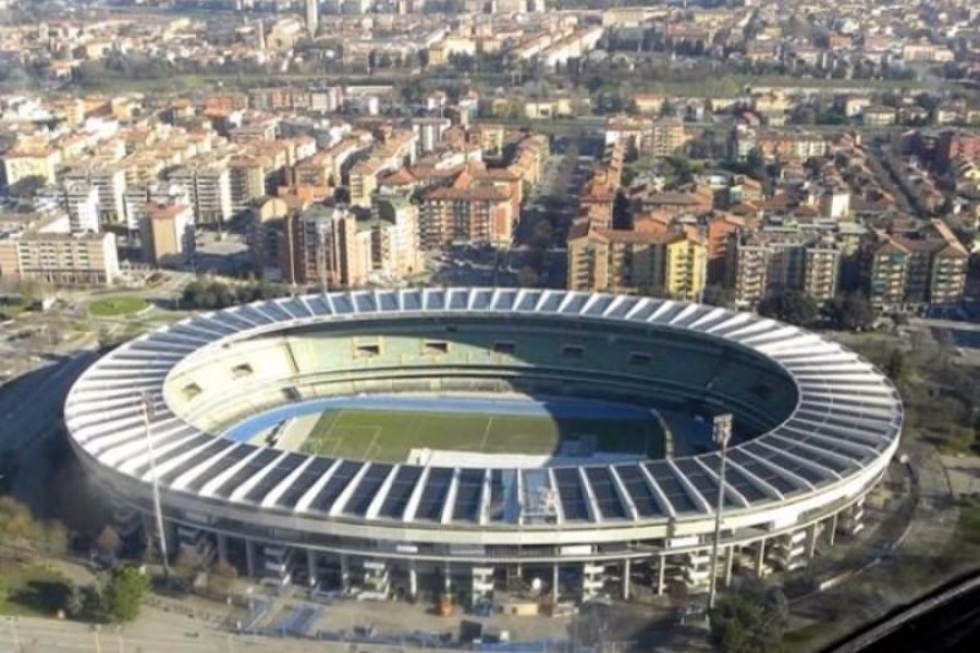 Lo stadio Marcantonio Bentegodi dall'alto