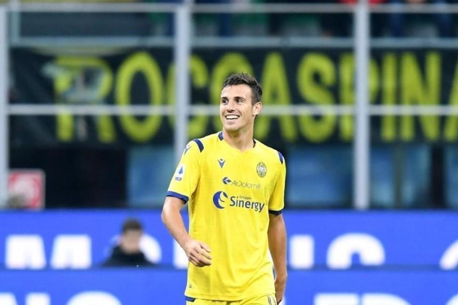 Valerio Verre, centrocampista dell'Hellas Verona cresciuto nelle giovanili della Roma, di LaPresse