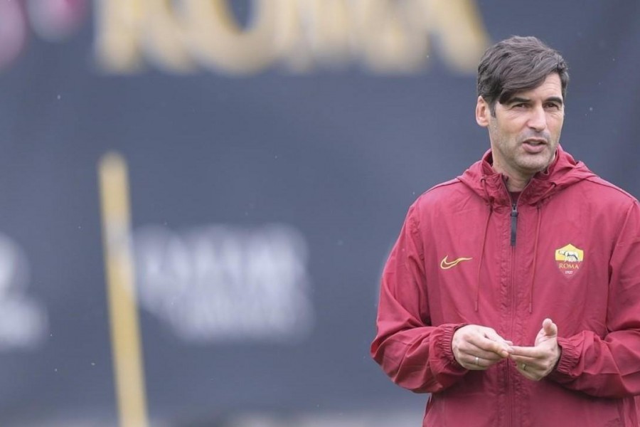 Paulo Fonseca durante l'allenamento, di LaPresse