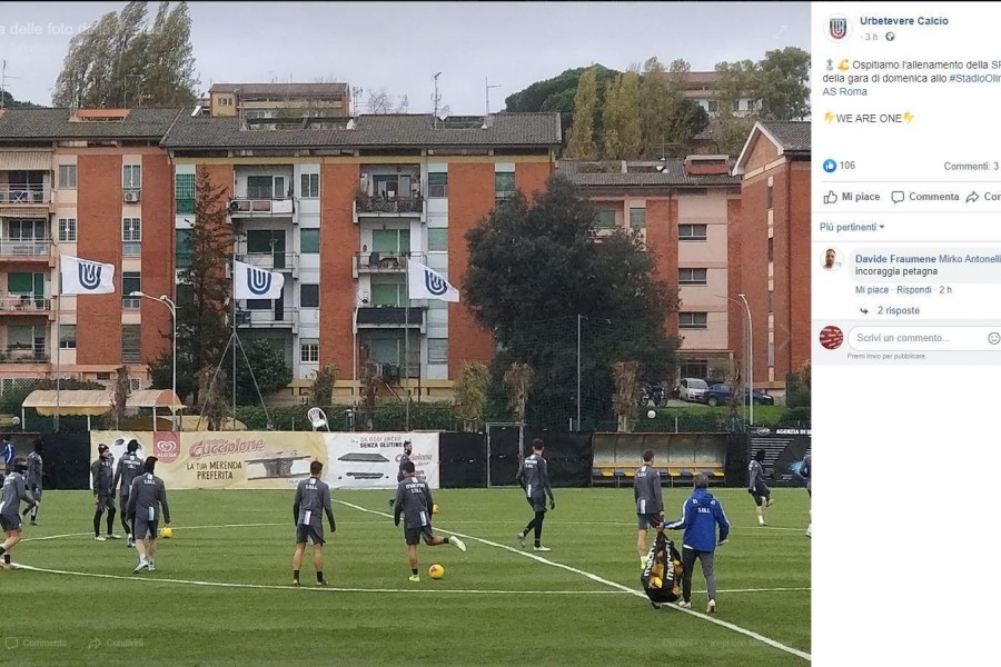 La SPAL in allenamento sul campo dell'Urbetevere