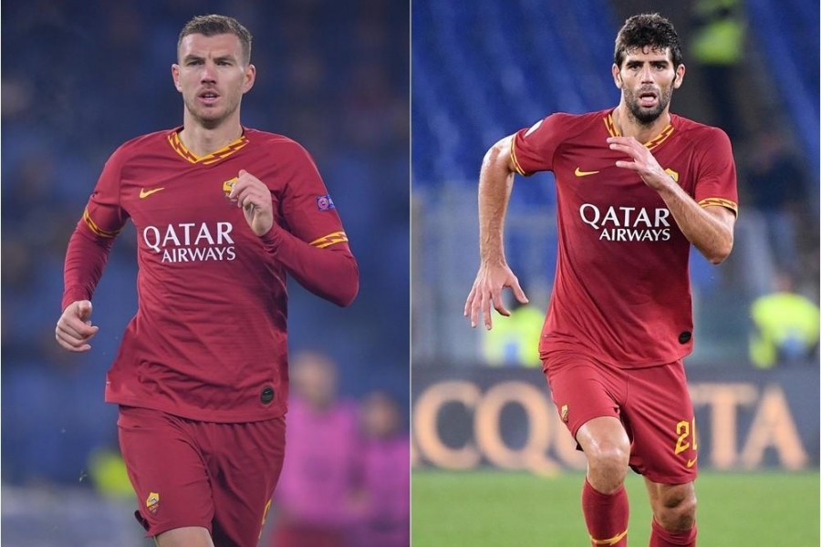 Edin Dzeko e Federico Fazio in giallorosso, di LaPresse