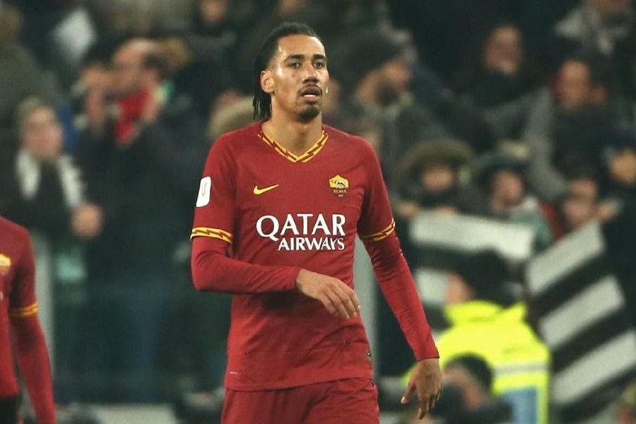 Chris Smalling durante Juventus-Roma, di Mancini