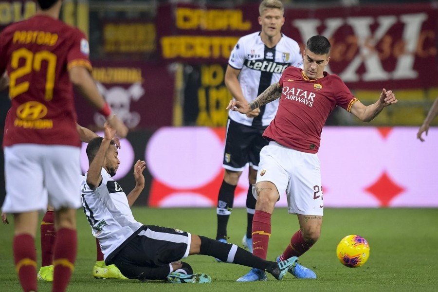 Gianluca Mancini in campo contro il Parma, di LaPresse