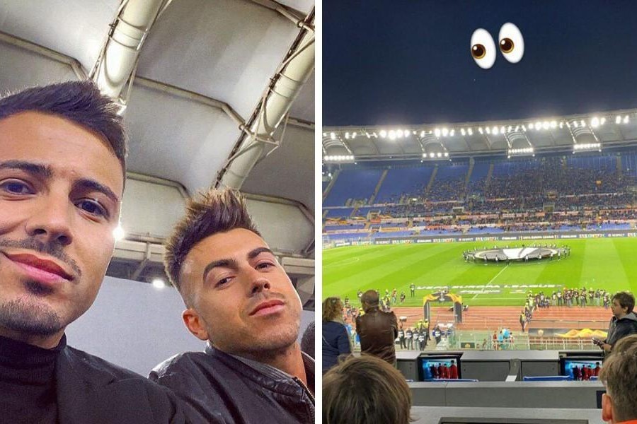 El Shaarawy all'Olimpico insieme al fratello Manuel