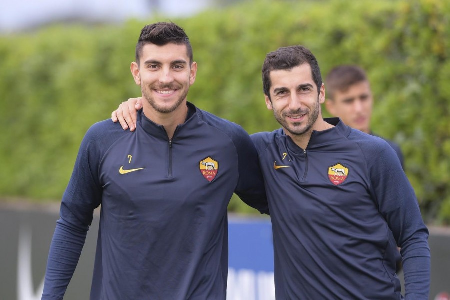 Pellegrini e Mkhitaryan in allenamento