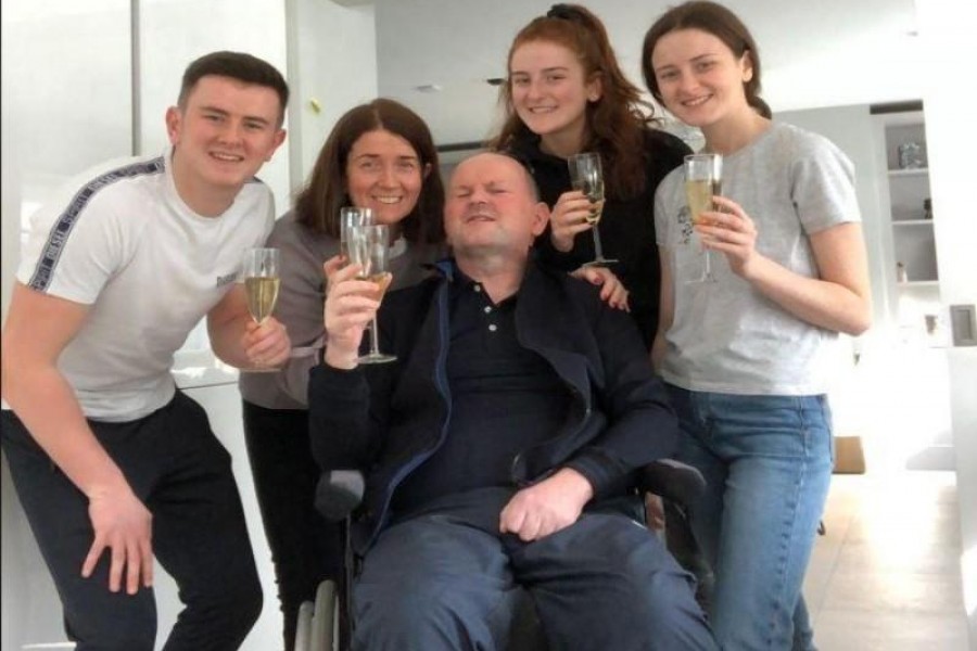 Sean Cox a casa con la sua famiglia