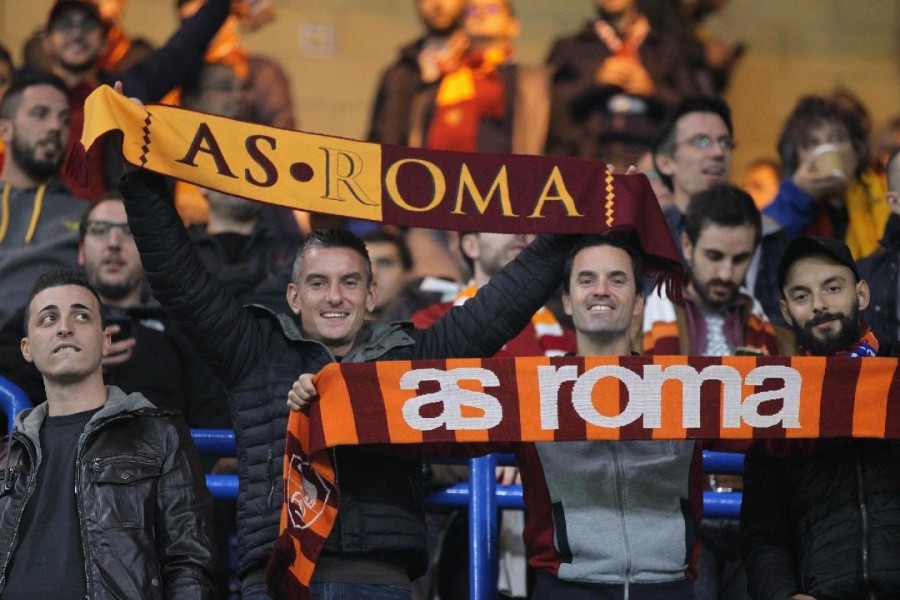 Tifosi romanisti a Stamford Bridge per Chelsea-Roma