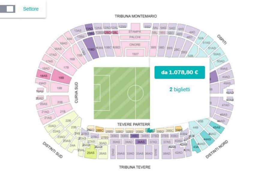 Il prezzo di alcuni biglietti per Roma-Barcellona su StubHub, MyWayTIcket, Ebay e Viagogo