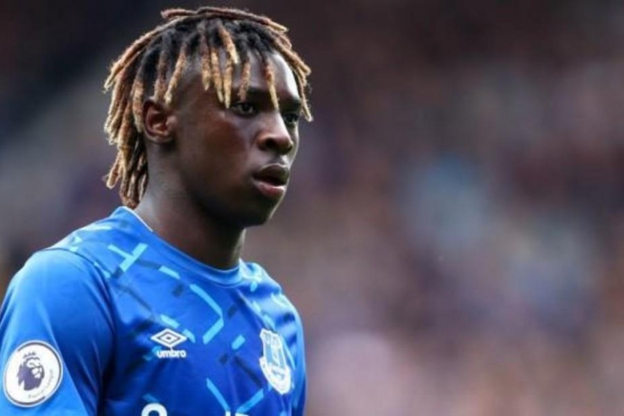 Moise Kean con la maglia dell'Everton