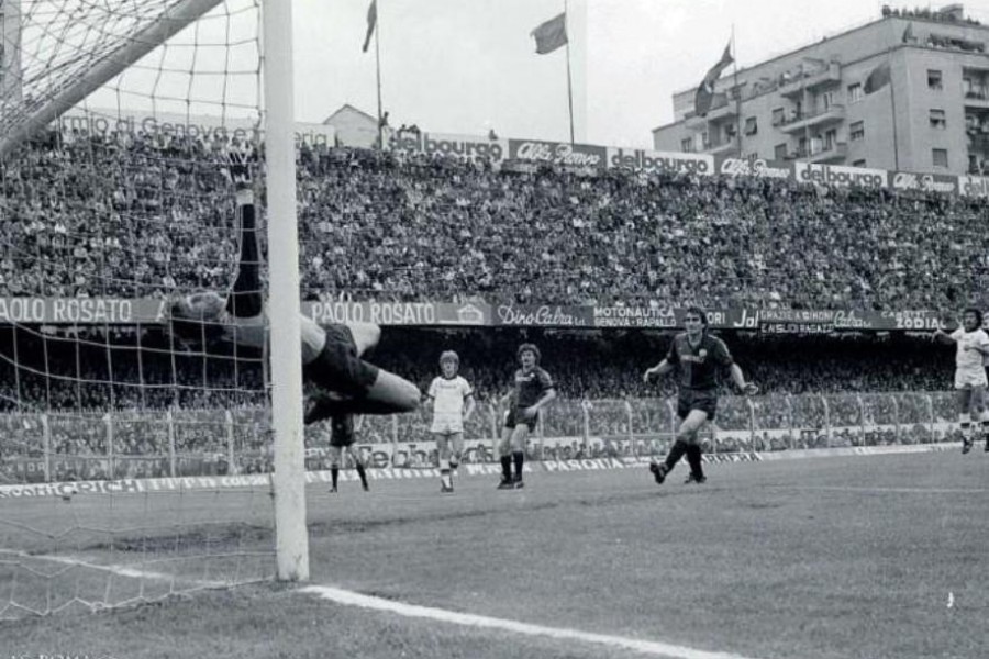 Il gol del vantaggio di Pruzzo (Foto AS Roma)
