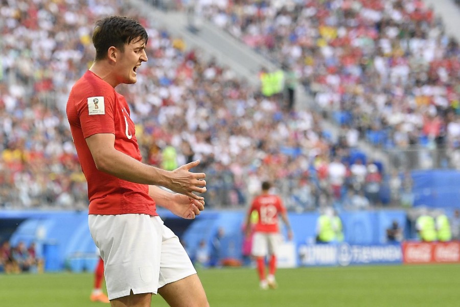 Harry Maguire con la maglia dell'Inghilterra, di LaPresse