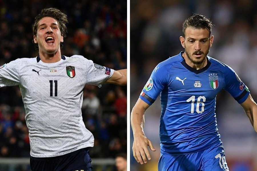 Florenzi, Zaniolo e Cristante con la maglia della Nazionale, di LaPresse