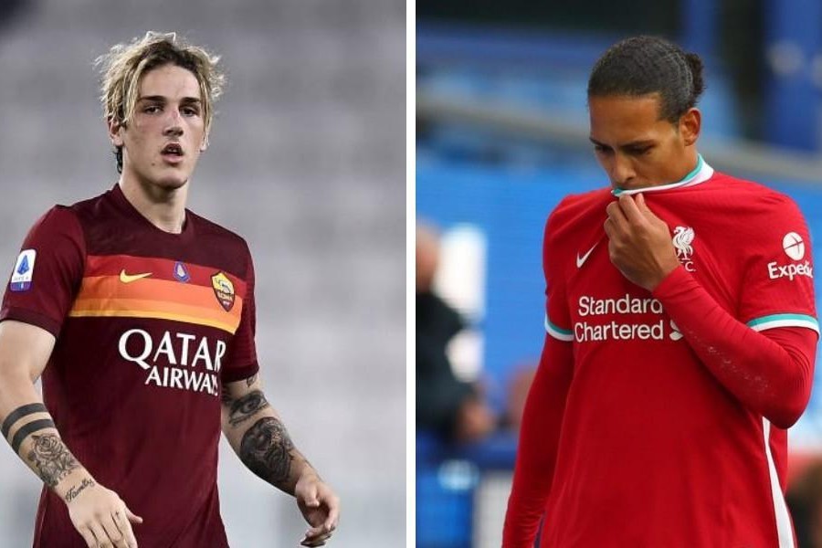 Nicolò Zaniolo e Virgil van Dijk