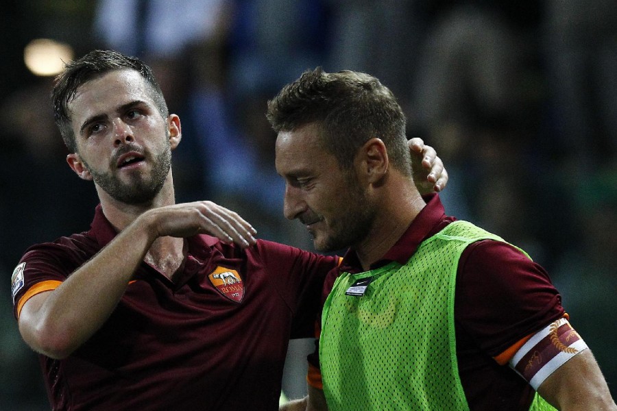 Francesco Totti e Miralem Pjanic