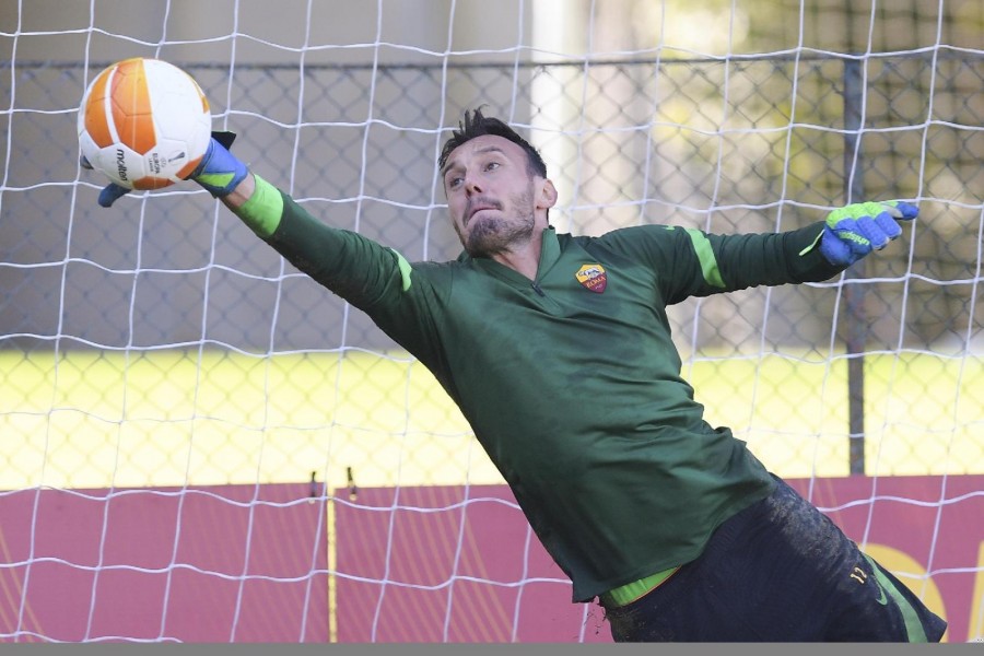 Farelli durante un allenamento della Roma nella stagione 2020-21