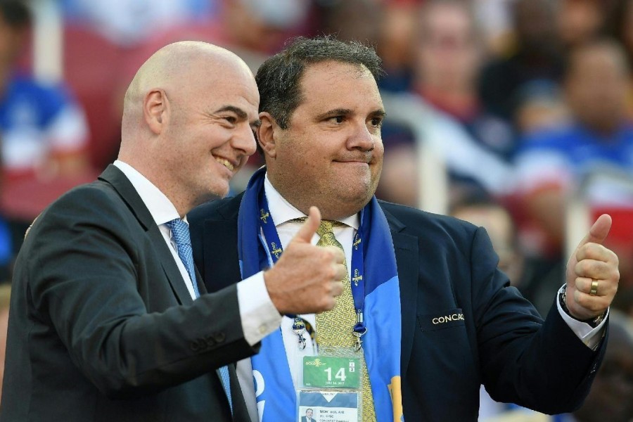 Infantino, presidente Fifa, e Montagliani, vicepresidente Fifa e presidente Concacaf