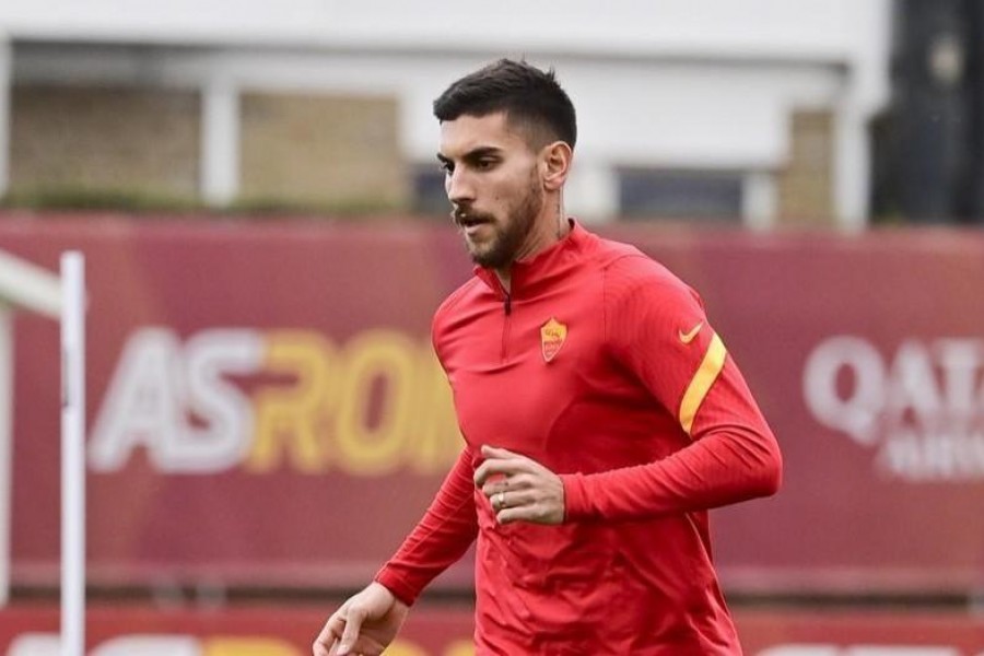 Lorenzo Pellegrini si allena a Trigoria, di LaPresse