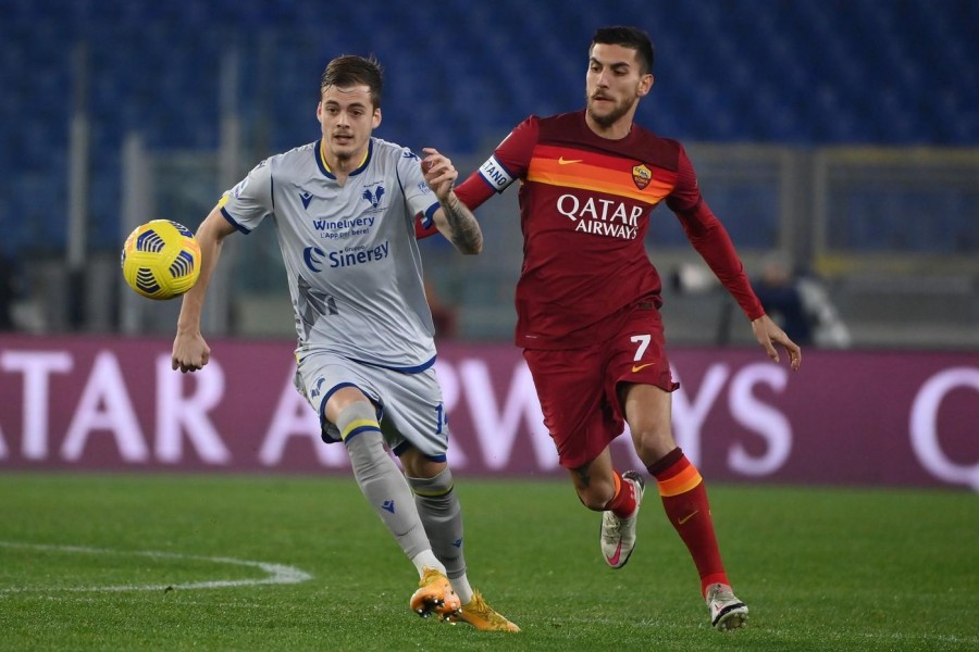 Lorenzo Pellegrini durante Roma-Verona, di LaPresse