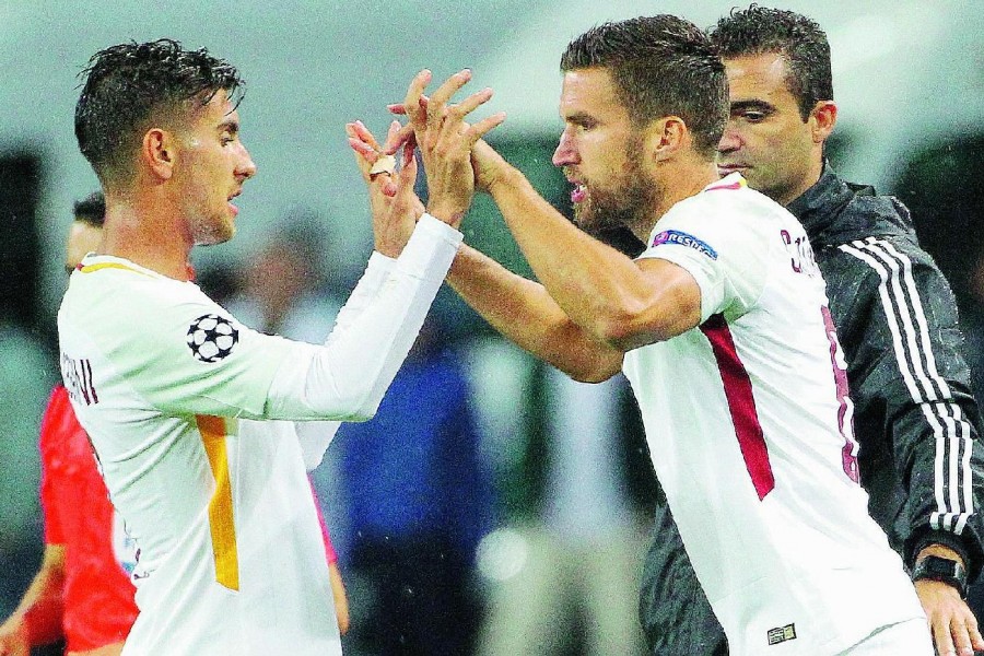 Lorenzo Pellegrini e Kevin Strootman (Foto Mancini)