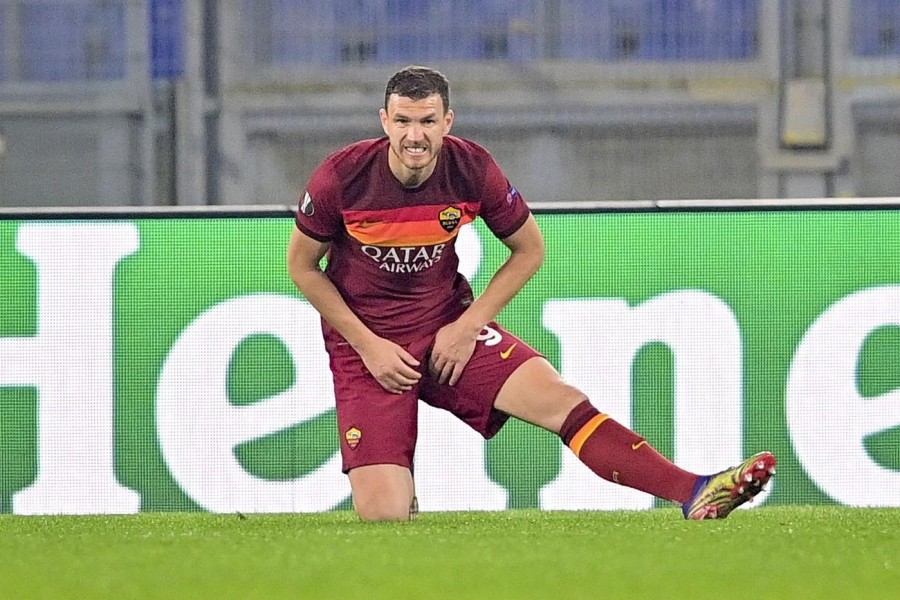 Edin Dzeko in Roma-Braga 3-1, di LaPresse