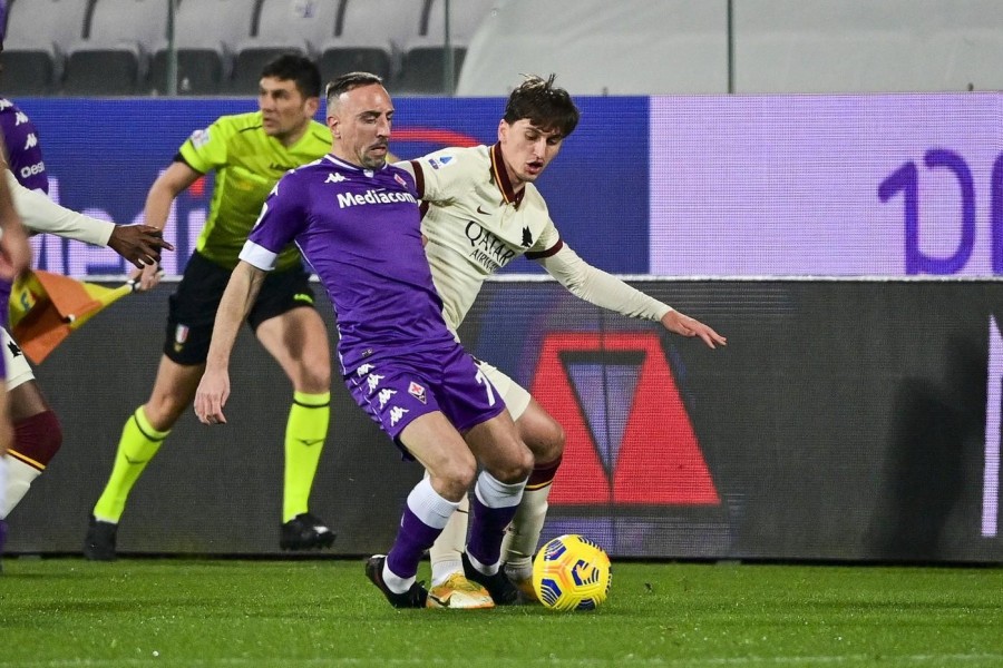 Kumbulla e Ribery in Fiorentina-Roma, di LaPresse