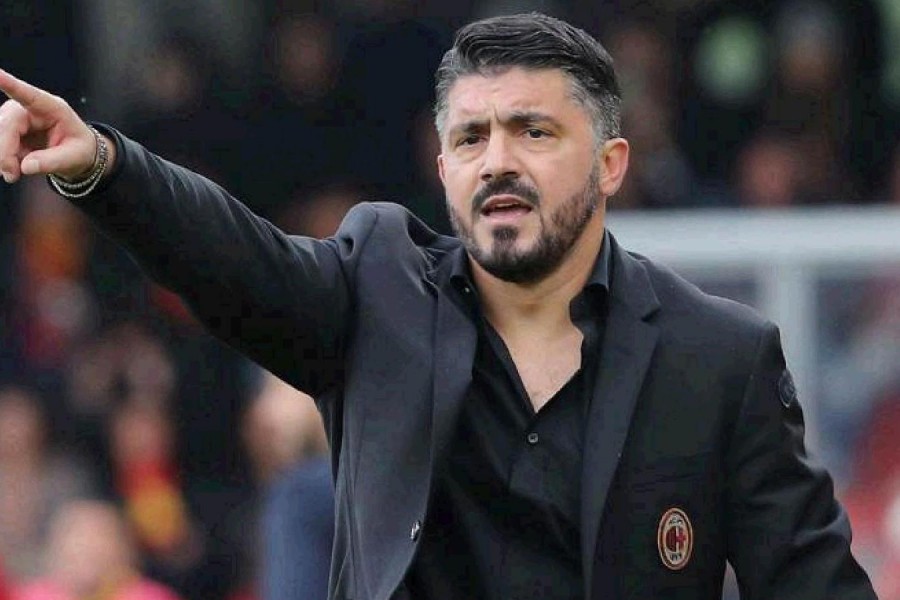 Rino Gattuso, tecnico del Milan, di LaPresse