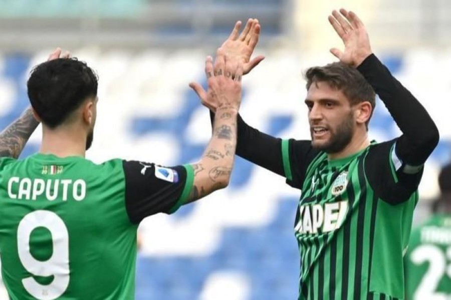 Francesco Caputo e Domenico Berardi, di LaPresse