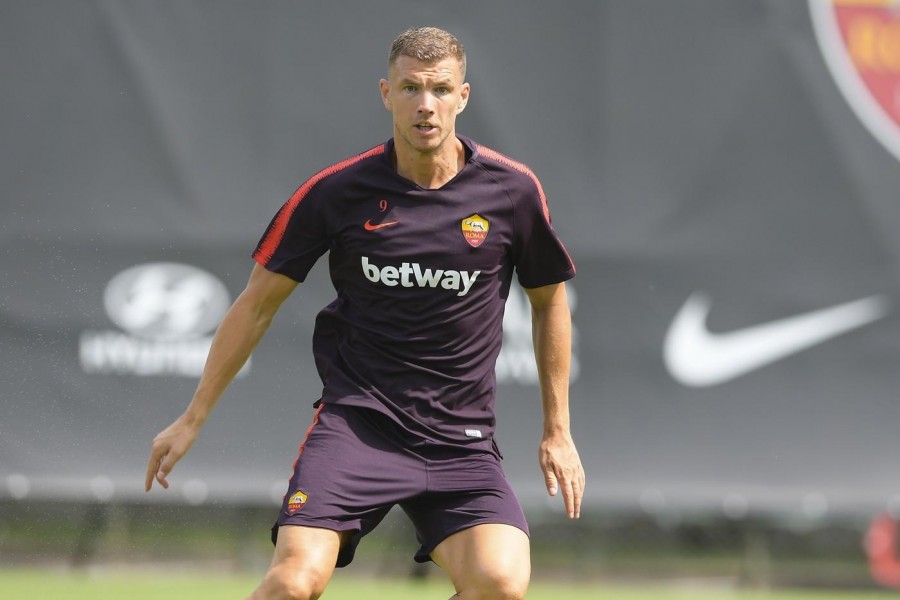 Edin Dzeko a Trigoria, di LaPresse