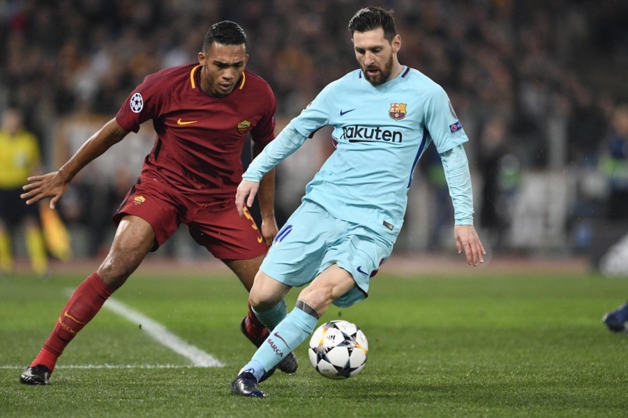 Juan Jesus contro Messi il 10 aprile del 2018, di LaPresse