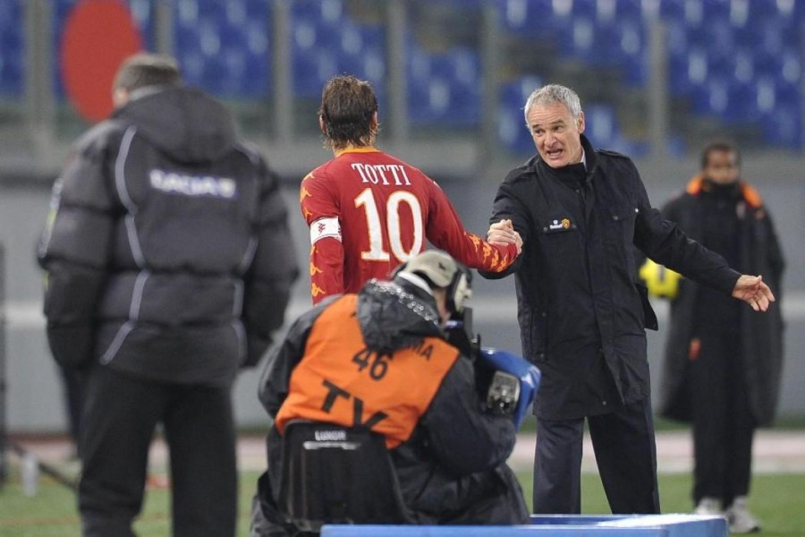 Francesco Totti e Claudio Ranieri, di LaPresse