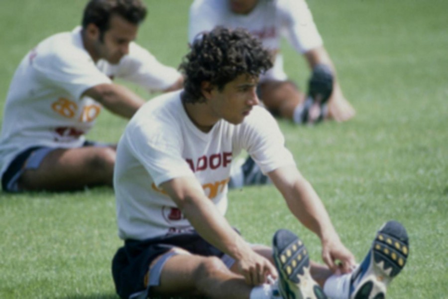 Cristian Servidei in ritiro con la Roma nel 1997, di LaPresse