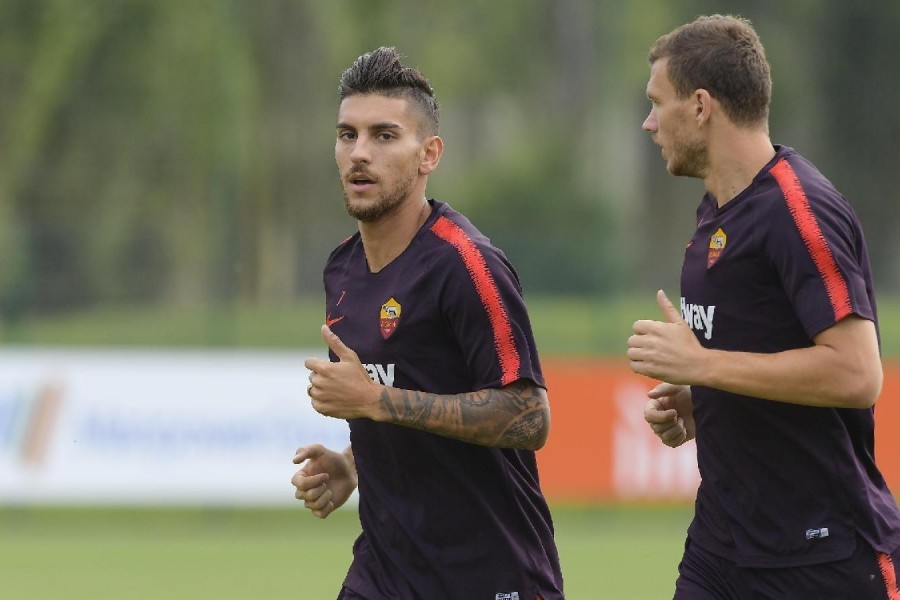 Lorenzo Pellegrini e Dzeko, di LaPresse