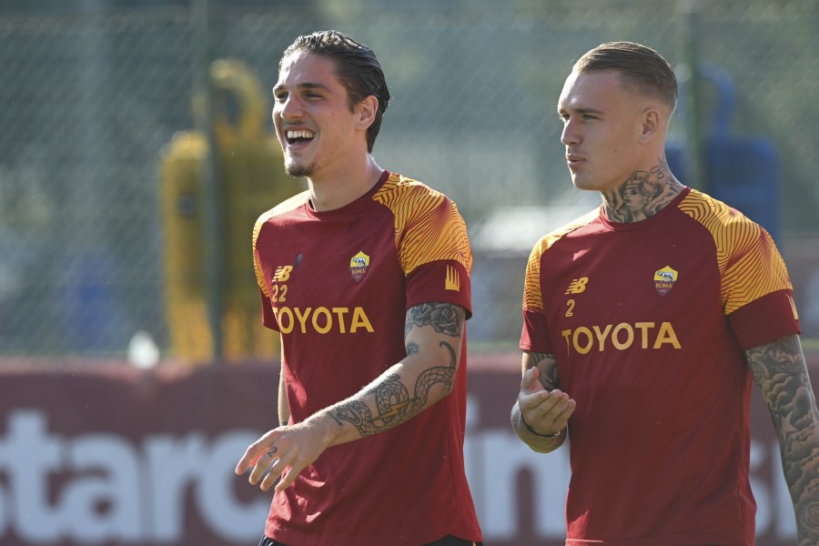 Nicolò Zaniolo e Rick Karsdorp 