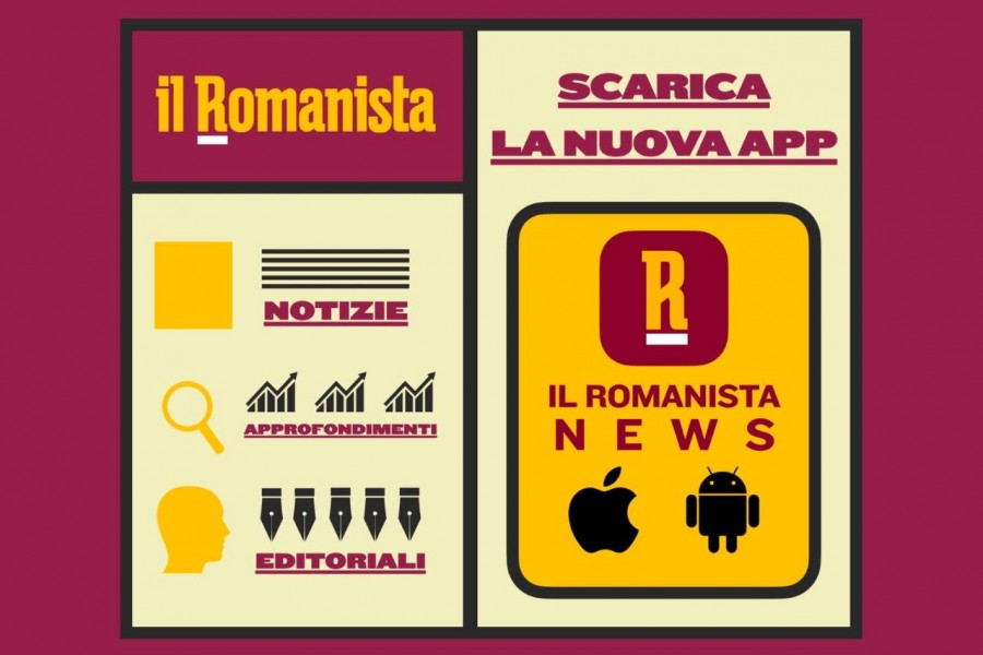 grafica lancio nuova app il romanista