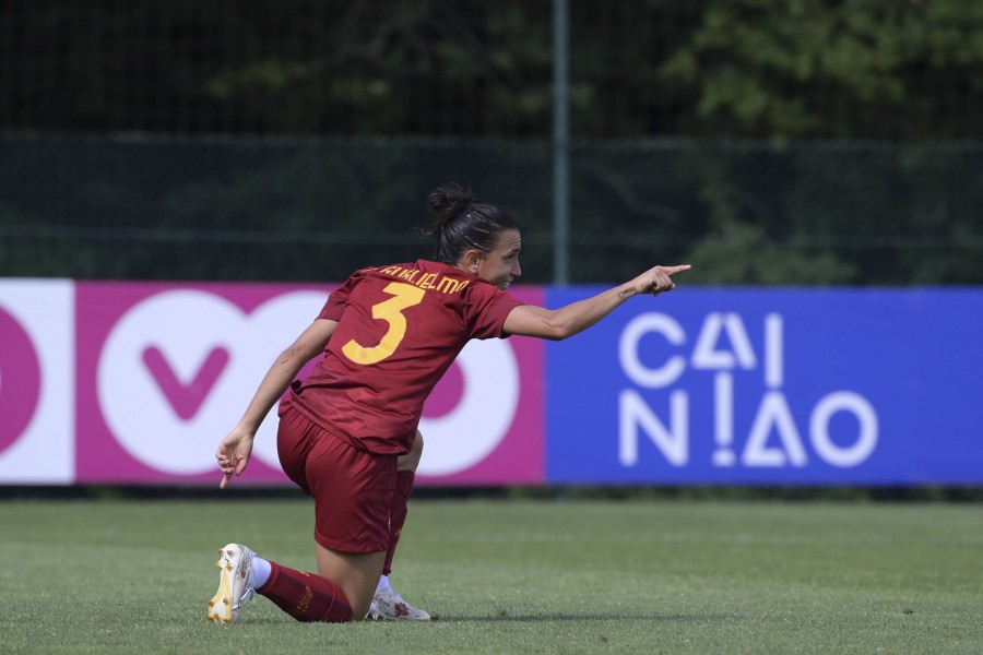 Lucia Di Guglielmo durante una partita della Roma Femminile