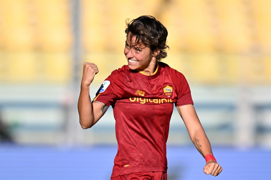 Valentina Giancinti durante una partita della Roma Femminile