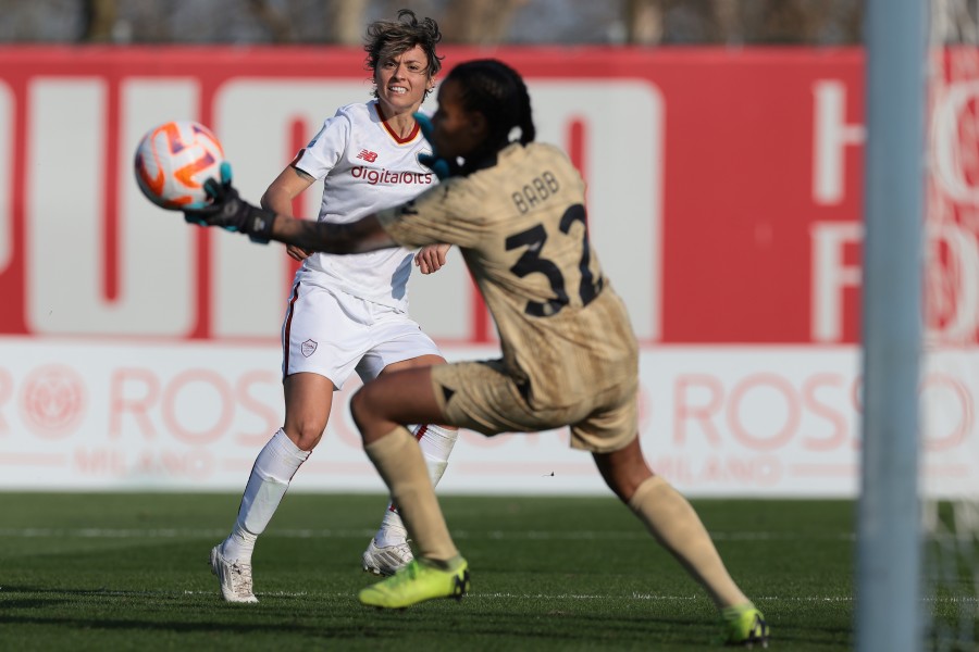 Giacinti durante Milan-Roma di Coppa Italia Femminile