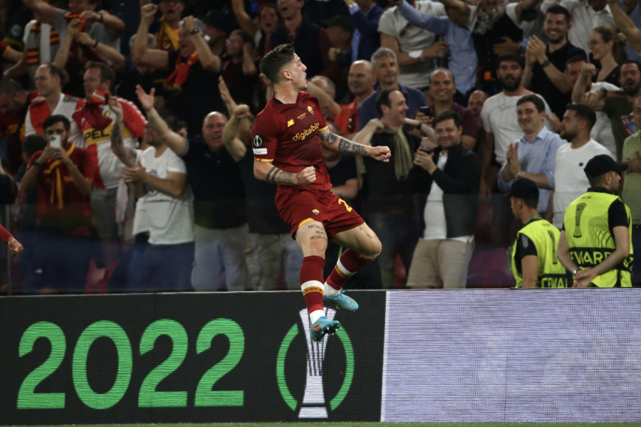 Zaniolo dopo il gol della vittoria a Tirana