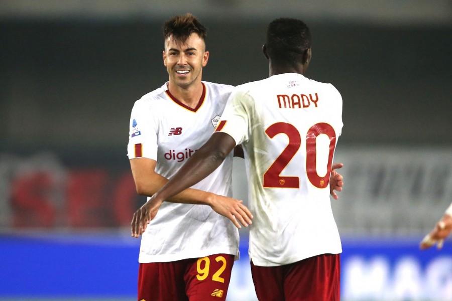 El Shaarawy and Camara during Verona's win