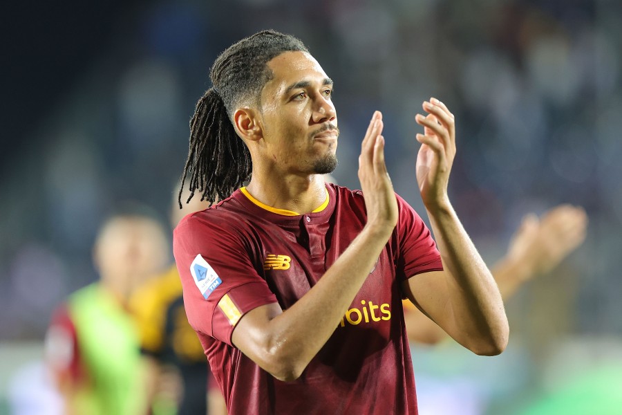 Smalling in campo con la maglia della Roma