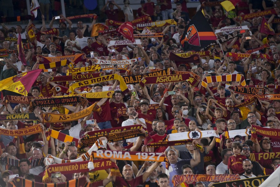 Una parte dei romanisti all'Olimpico lo scorso 7 agosto