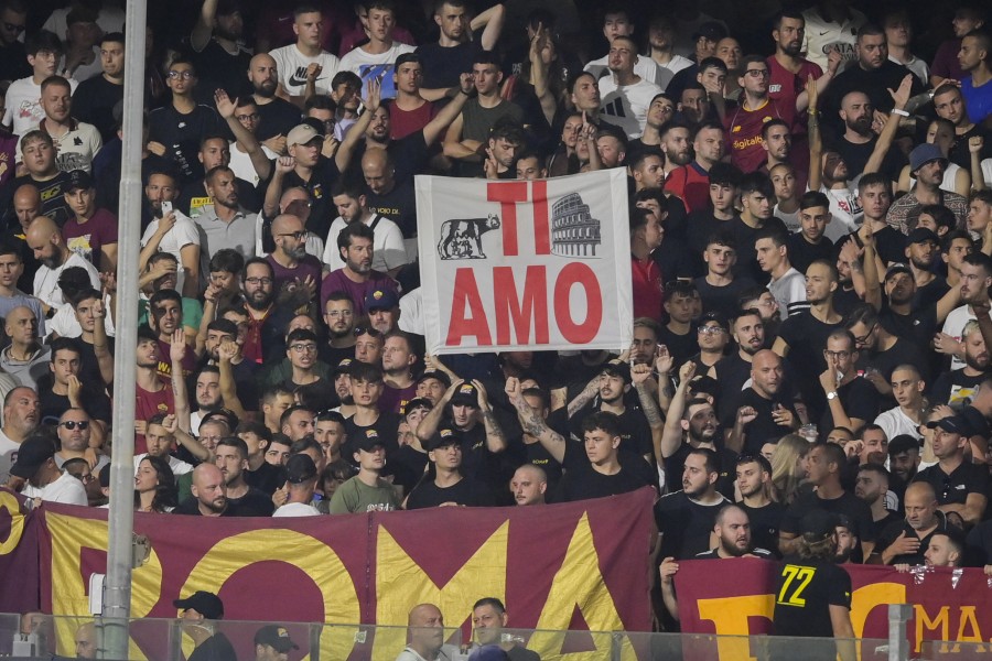 Il settore ospiti dell'Arechi durante Salernitana-Roma